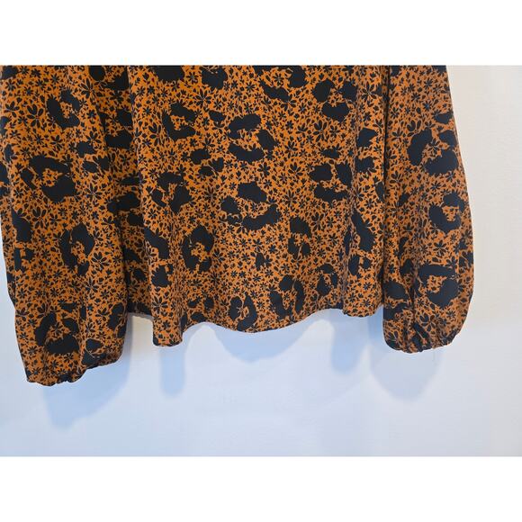 Top Shop Beautiful Orange and Black Blouse Size 8 Preloved - Picture 4 of 8
